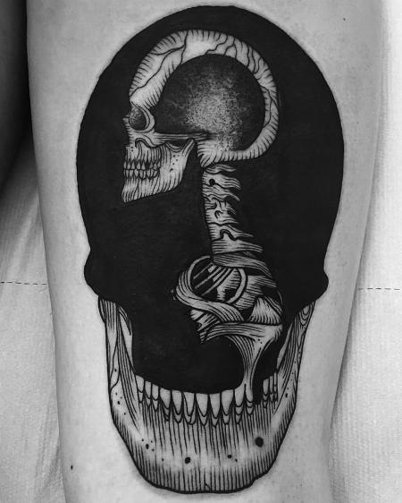 Tattoos - skull profile - 127109